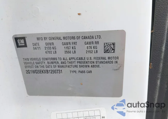 2G1WG5EKXB1290731: 43032049