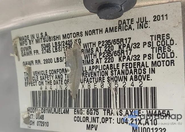 4A4JN2ASXBE035242: 43032073