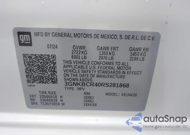 3GNKBCR40RS281868: 43032127