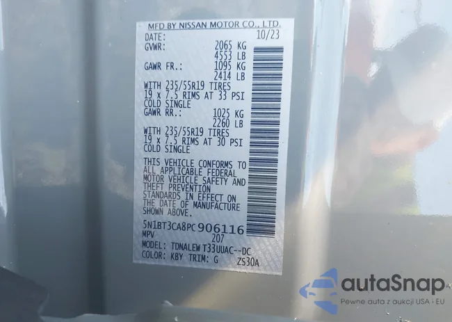 5N1BT3CA8PC906116: 43032152