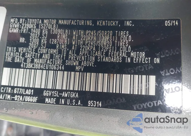 4T3BK3BB4EU106344: 43032253