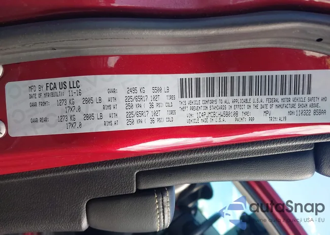 1C4PJMCB1HW580108: 43033289