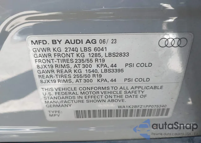 WA1K2BFZ1PP075340: 43033331