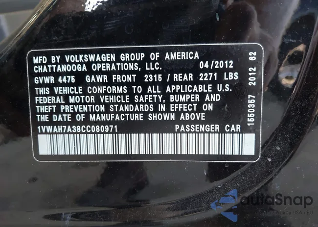 1VWAH7A38CC080971: 43033440