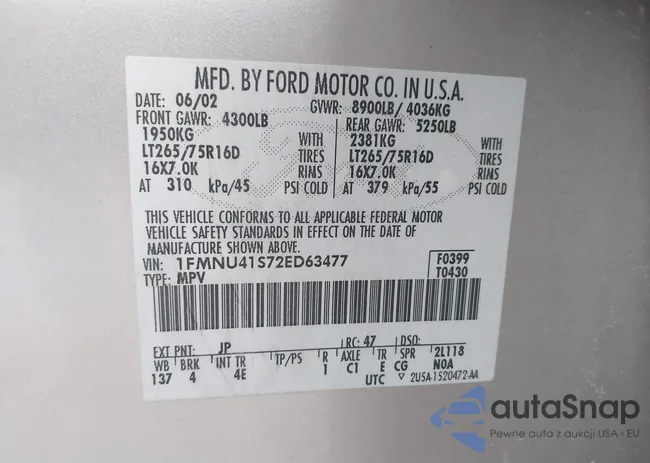 1FMNU41S72ED63477: 43033462