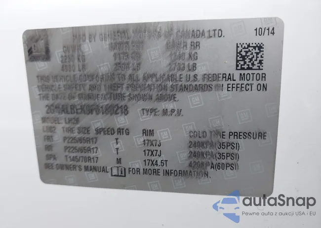 2GNALBEK9F6188218: 43033491