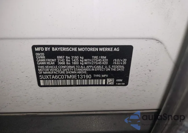 5UXTA6C07M9E13190: 43033575