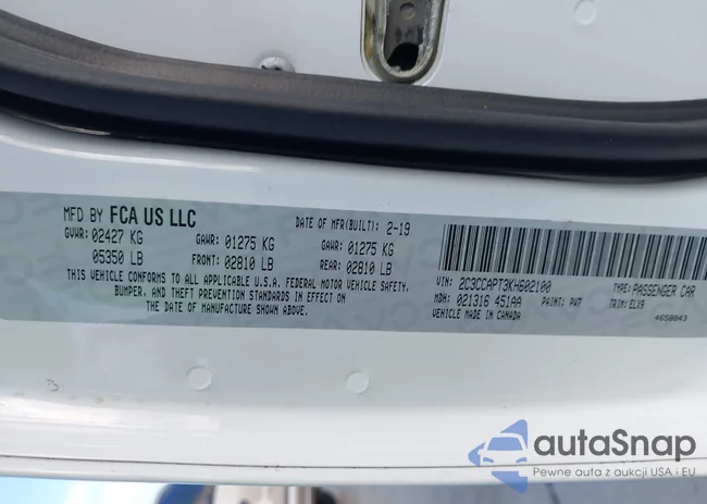 2C3CCAPT3KH602100: 43033585