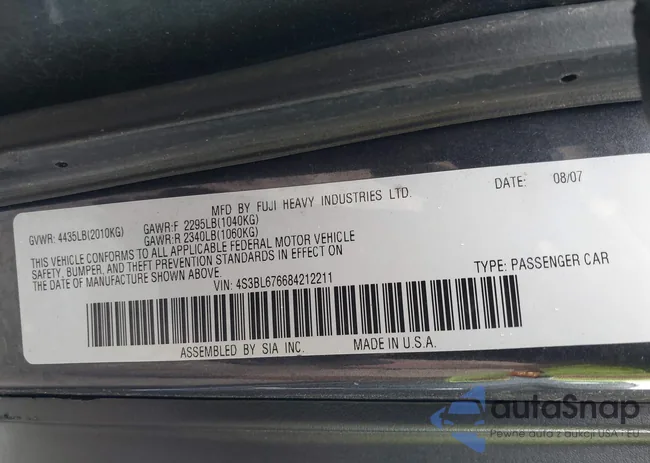 4S3BL676684212211: 43033604