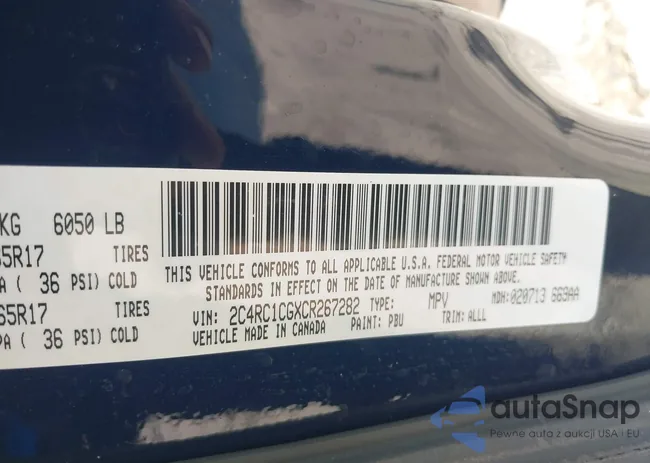 2C4RC1CGXCR267282: 43033651