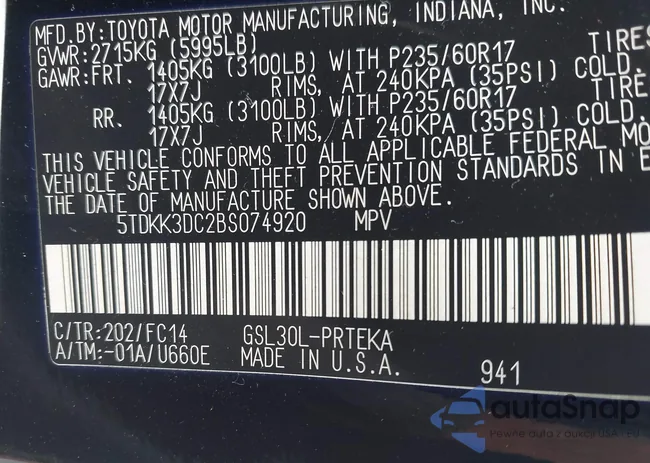 5TDKK3DC2BS074920: 43033652