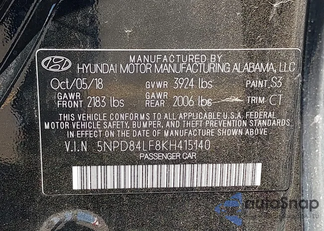 5NPD84LF8KH415140: 43033739