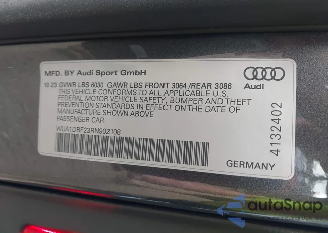 WUA1DBF23RN902108: 43032898