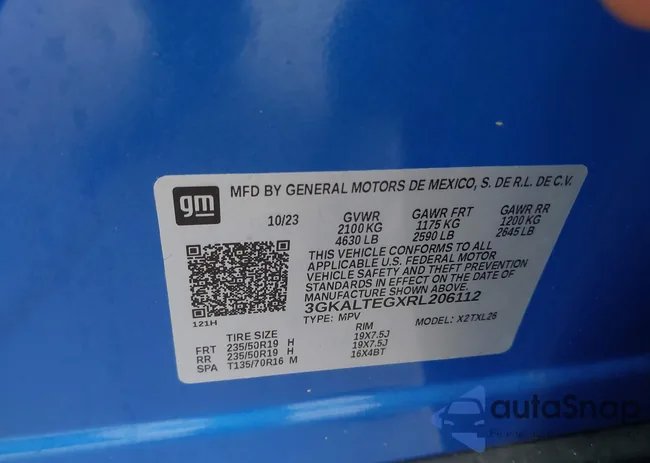 3GKALTEGXRL206112: 43033072