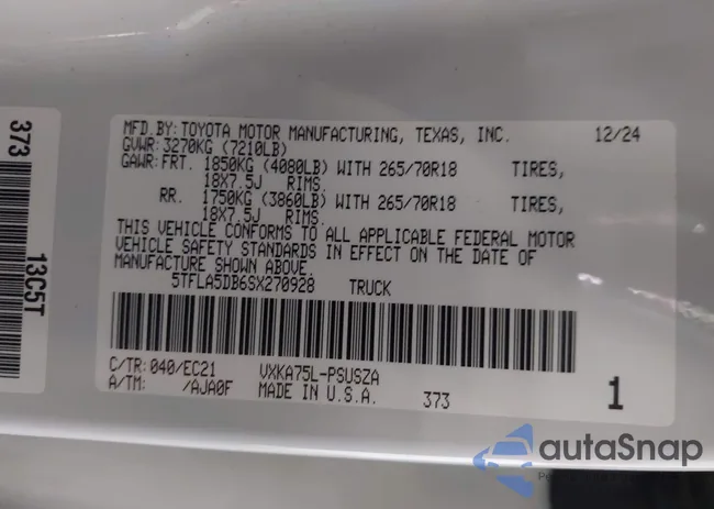 5TFLA5DB6SX270928: 43033077