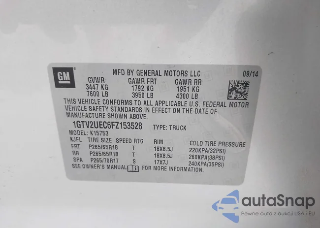 1GTV2UEC6FZ153528: 43033103