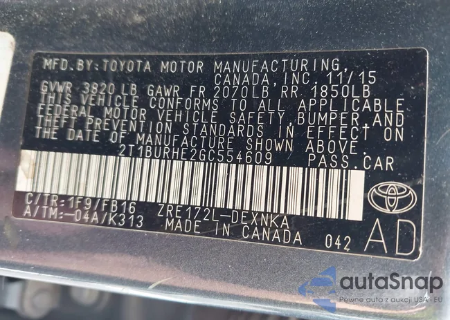 2T1BURHE2GC554609: 43034271