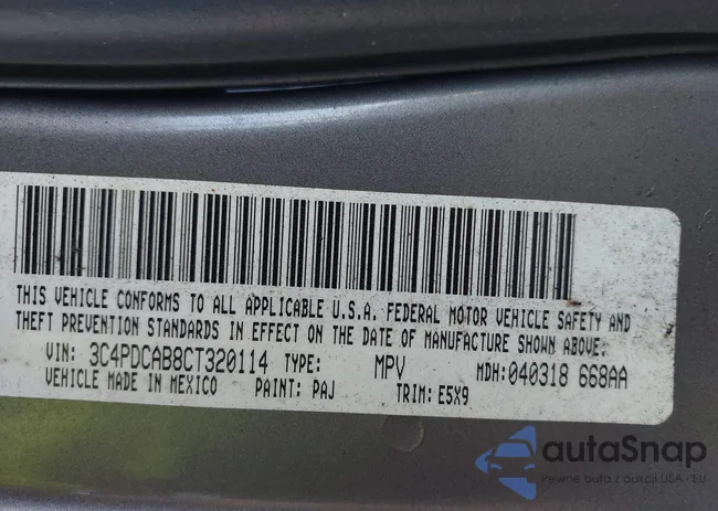 3C4PDCAB8CT320114: 43034281