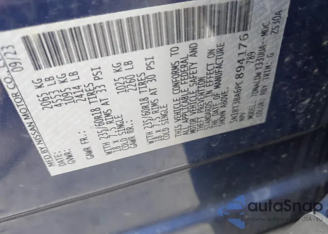 5N1BT3BA6PC894176: 43034510