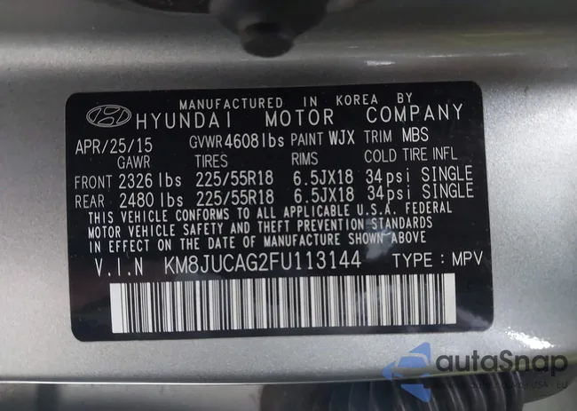 KM8JUCAG2FU113144: 43034642