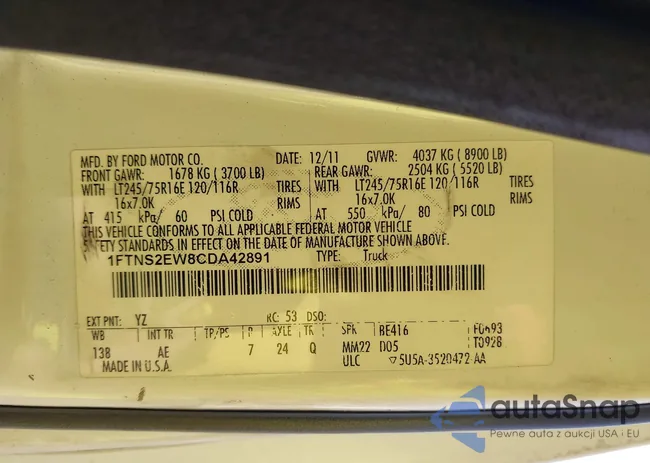 1FTNS2EW8CDA42891: 43034709