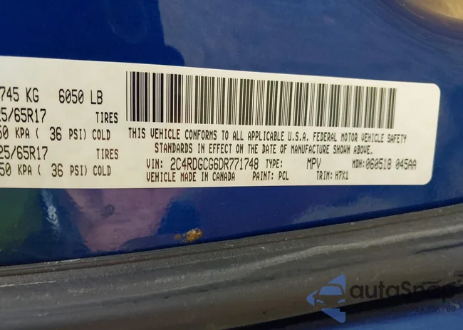 2C4RDGCG6DR771748: 43033963