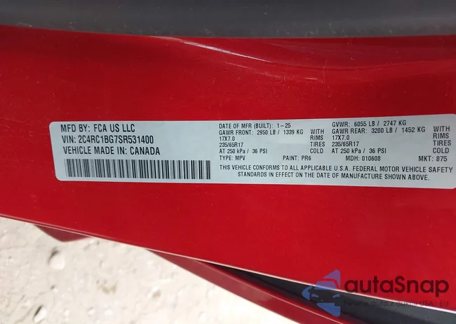 2C4RC1BG7SR531400: 43033987