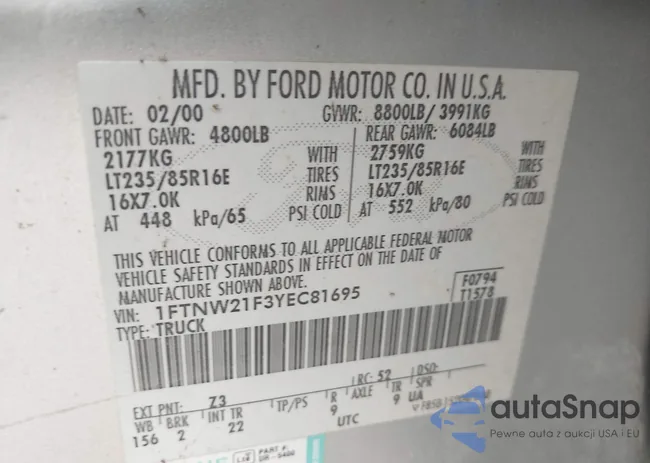 1FTNW21F3YEC81695: 43034079