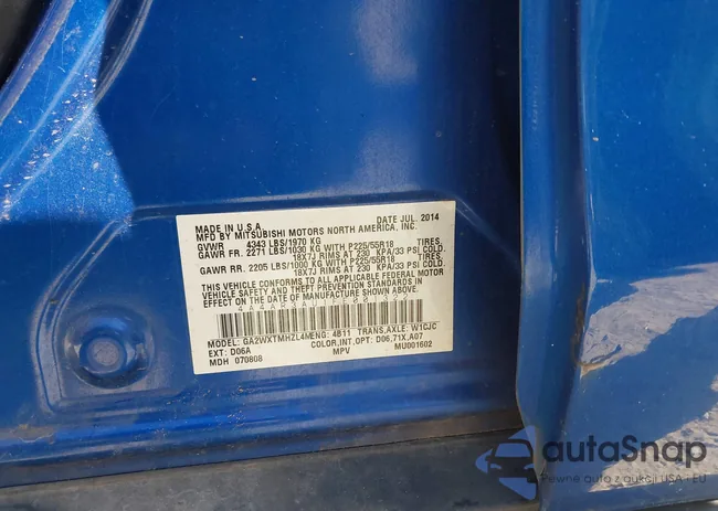 4A4AR3AU1FE001322: 43034160