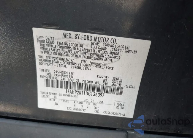 1FAHP2KT1DG136397: 43035310