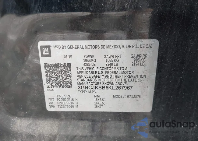 3GNCJKSB6KL267967: 43035500