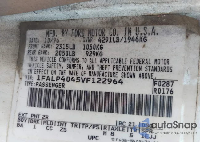 1FALP4045VF122964: 43035539
