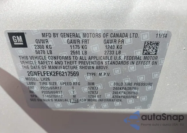 2GNFLFEK2F6217569: 43035585