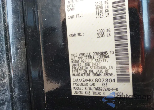 1N4AA5AP4CC807804: 43035645