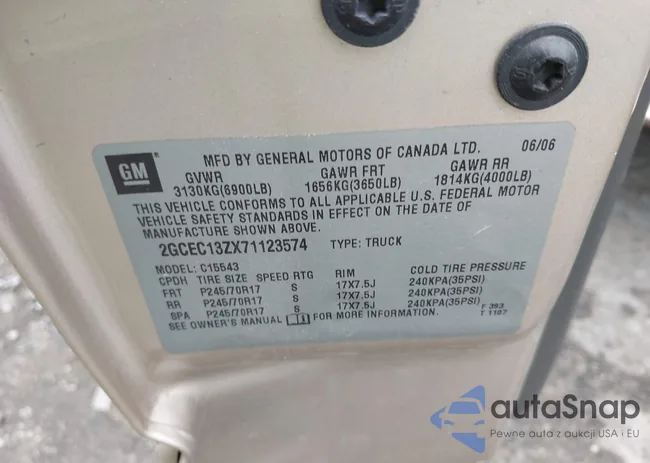 2GCEC13ZX71123574: 43035823