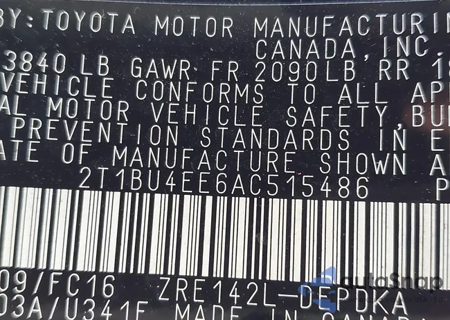 2T1BU4EE6AC515486: 43034866