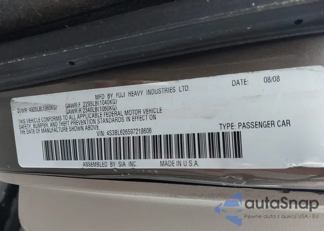 4S3BL626597218606: 43035157