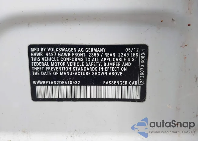 WVWRP7AN2DE510932: 43036318