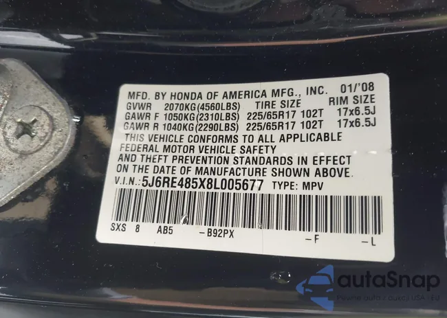 5J6RE485X8L005677: 43036409