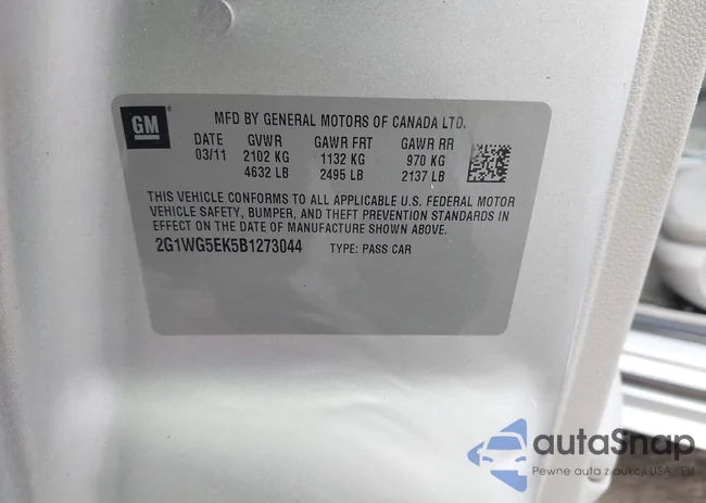 2G1WG5EK5B1273044: 43036459