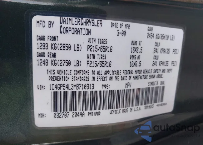 1C4GP54L3YB710313: 43036462