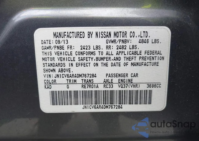 JN1CV6AR4DM767284: 43036605