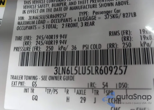 3LN6L5LU5LR609257: 43036624