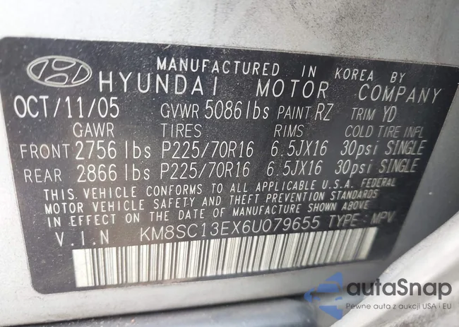 KM8SC13EX6U079655: 43036642