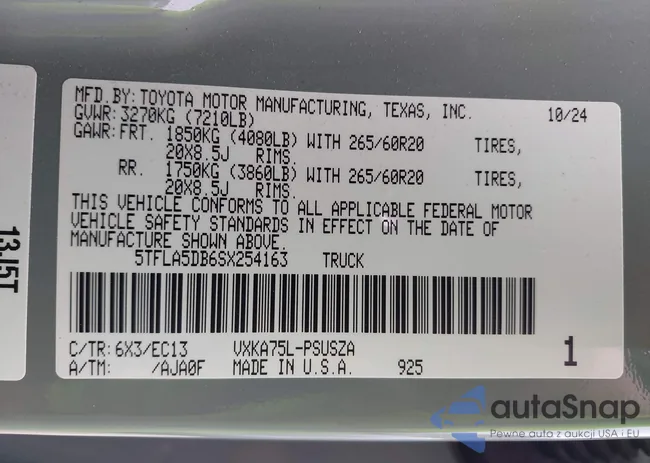 5TFLA5DB6SX254163: 43036669