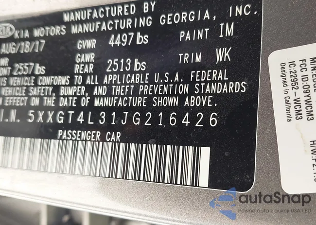 5XXGT4L31JG216426: 43036682