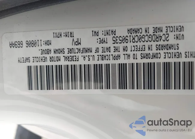 2C4RDGCG0CR190535: 43036746