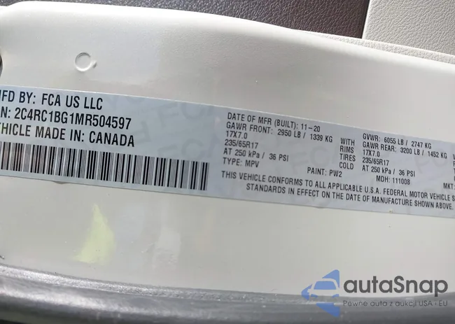 2C4RC1BG1MR504597: 43035877