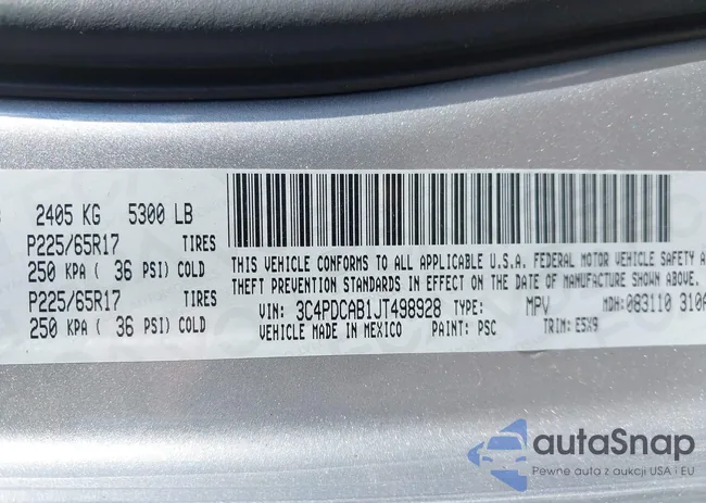 3C4PDCAB1JT498928: 43035900