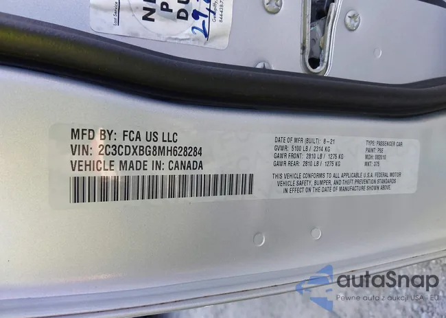 2C3CDXBG8MH628284: 43036121